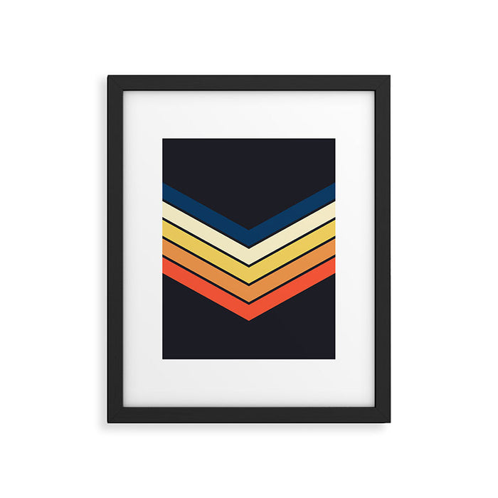 Madana - V Shaped Retro Stripes 70s Style Design Framed Art Print Gallery Image 1