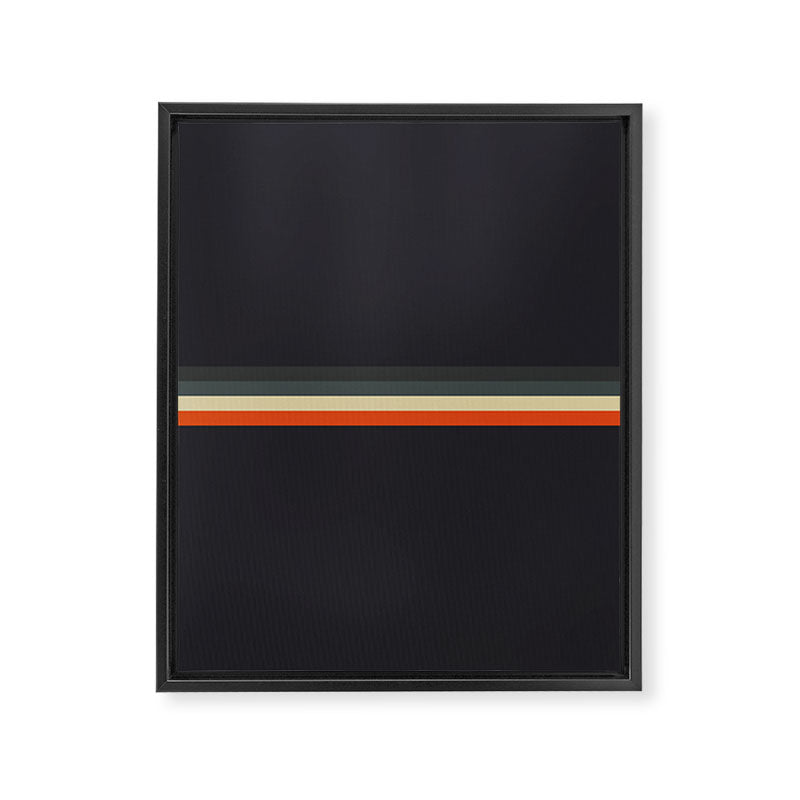 Meness - Classic Minimal Dark Retro Summer Stripes Framed Canvas Print Gallery Image 8