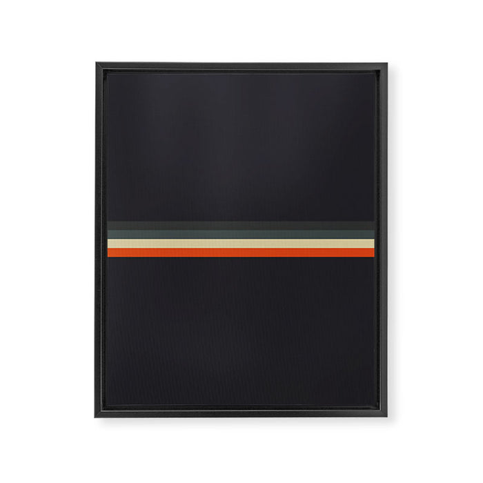 Meness - Classic Minimal Dark Retro Summer Stripes Framed Canvas Print Gallery Image 1
