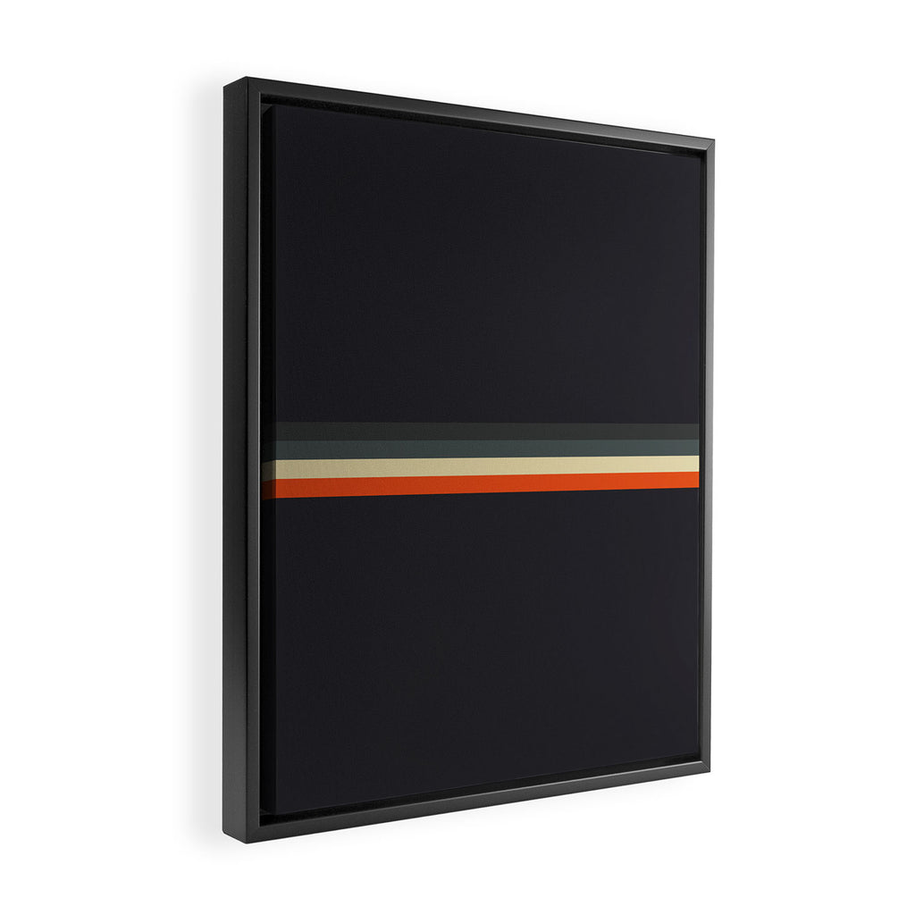 Meness - Classic Minimal Dark Retro Summer Stripes Framed Canvas Print Gallery Image 2