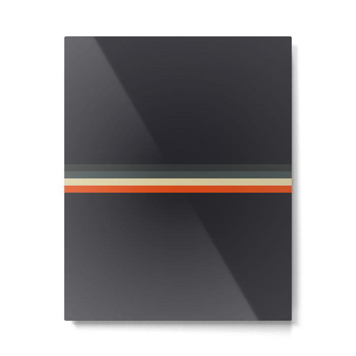 Meness - Classic Minimal Dark Retro Summer Stripes Metal Print Gallery Image 1