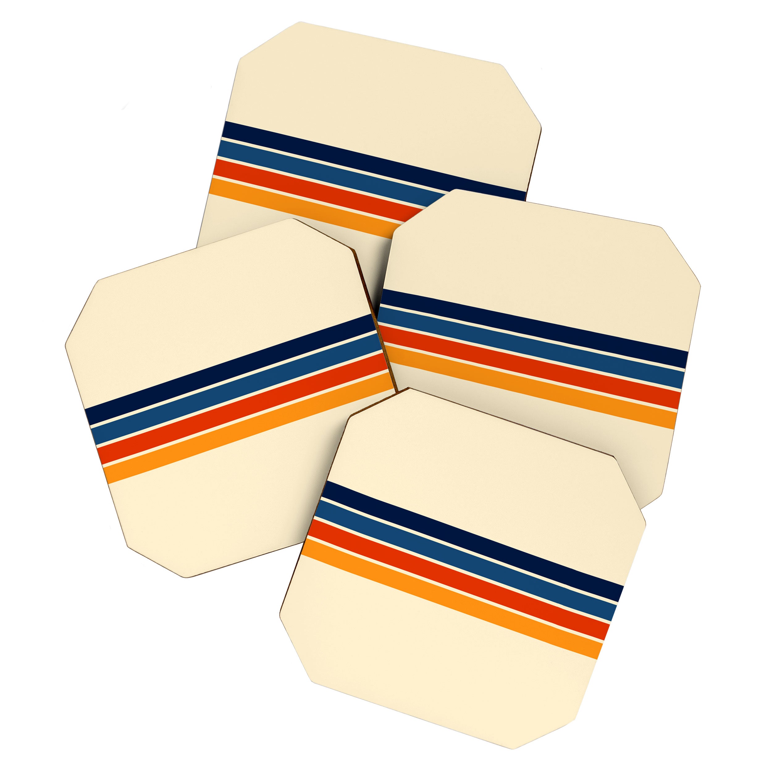 Mitsunari - Classic Retro Stripes Coaster Gallery Image 1