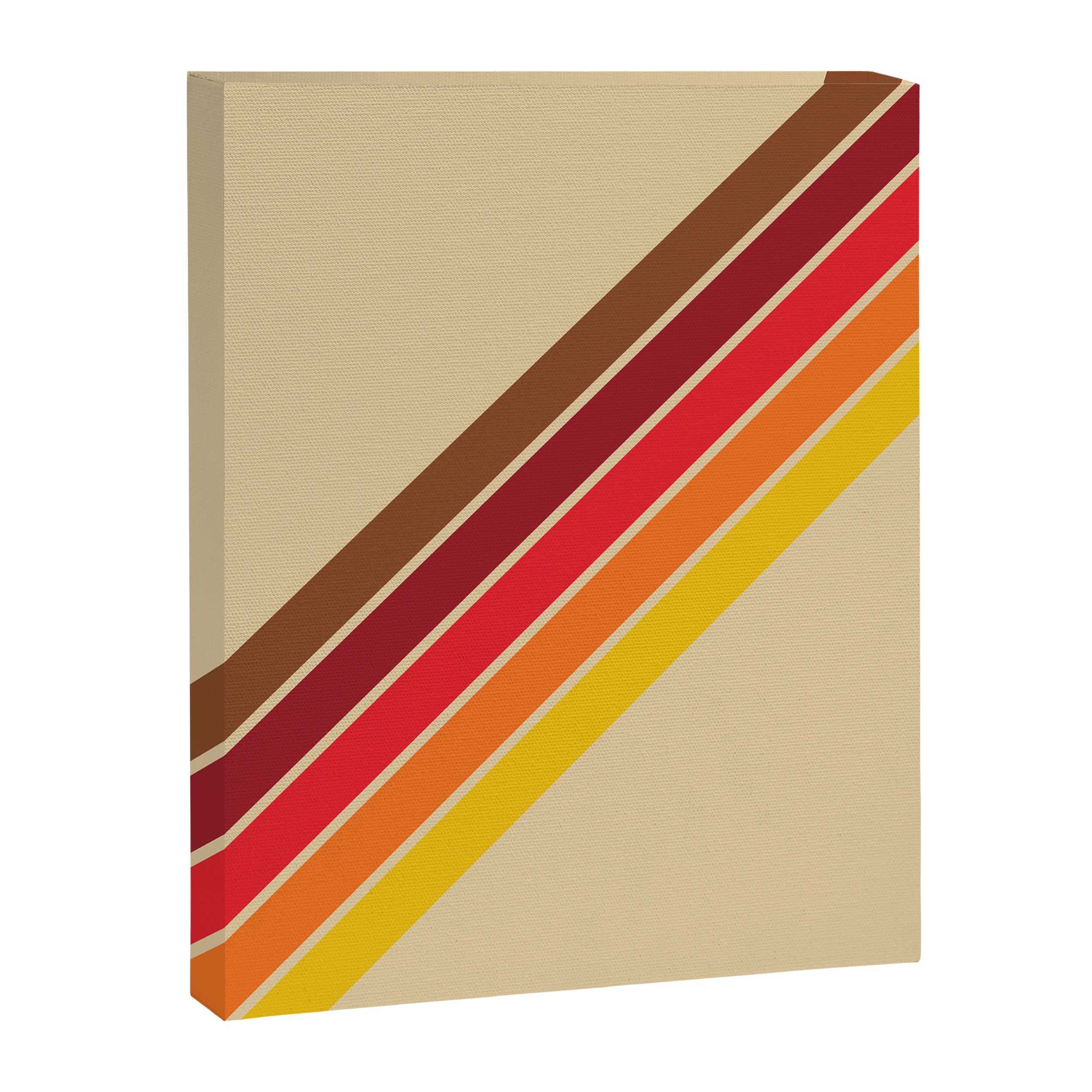 Papaow - Classic 70s Vintage Style Retro Summer Stripes Canvas Print Gallery Image 8