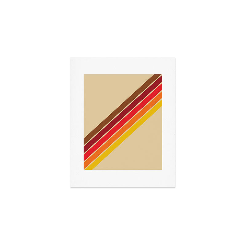Papaow - Classic 70s Vintage Style Retro Summer Stripes Art Print Gallery Image 1