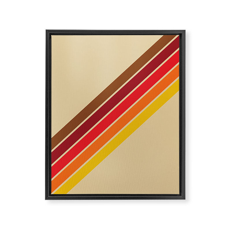 Papaow - Classic 70s Vintage Style Retro Summer Stripes Framed Canvas Print Gallery Image 8