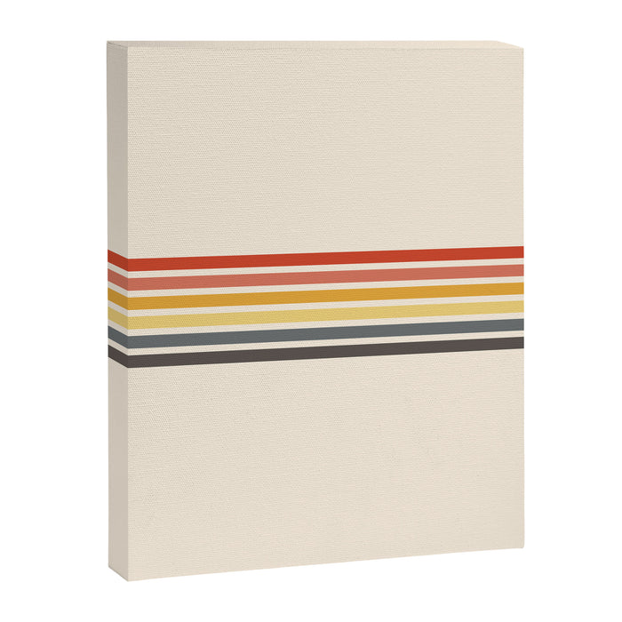 Preda - Classic Motley 70s Vintage Style Retro Stripes Canvas Print Gallery Image 1