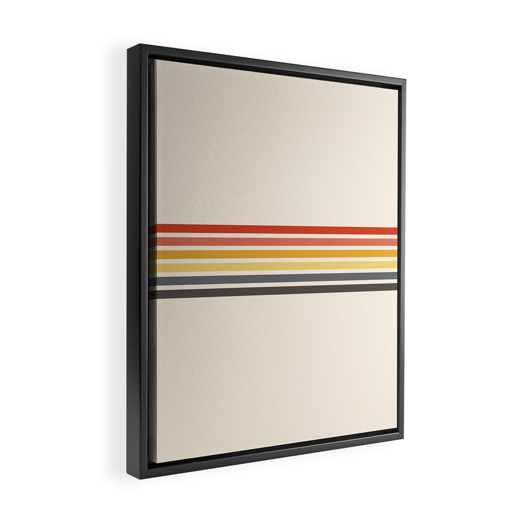 Preda - Classic Motley 70s Vintage Style Retro Stripes Framed Canvas Print Gallery Image 2