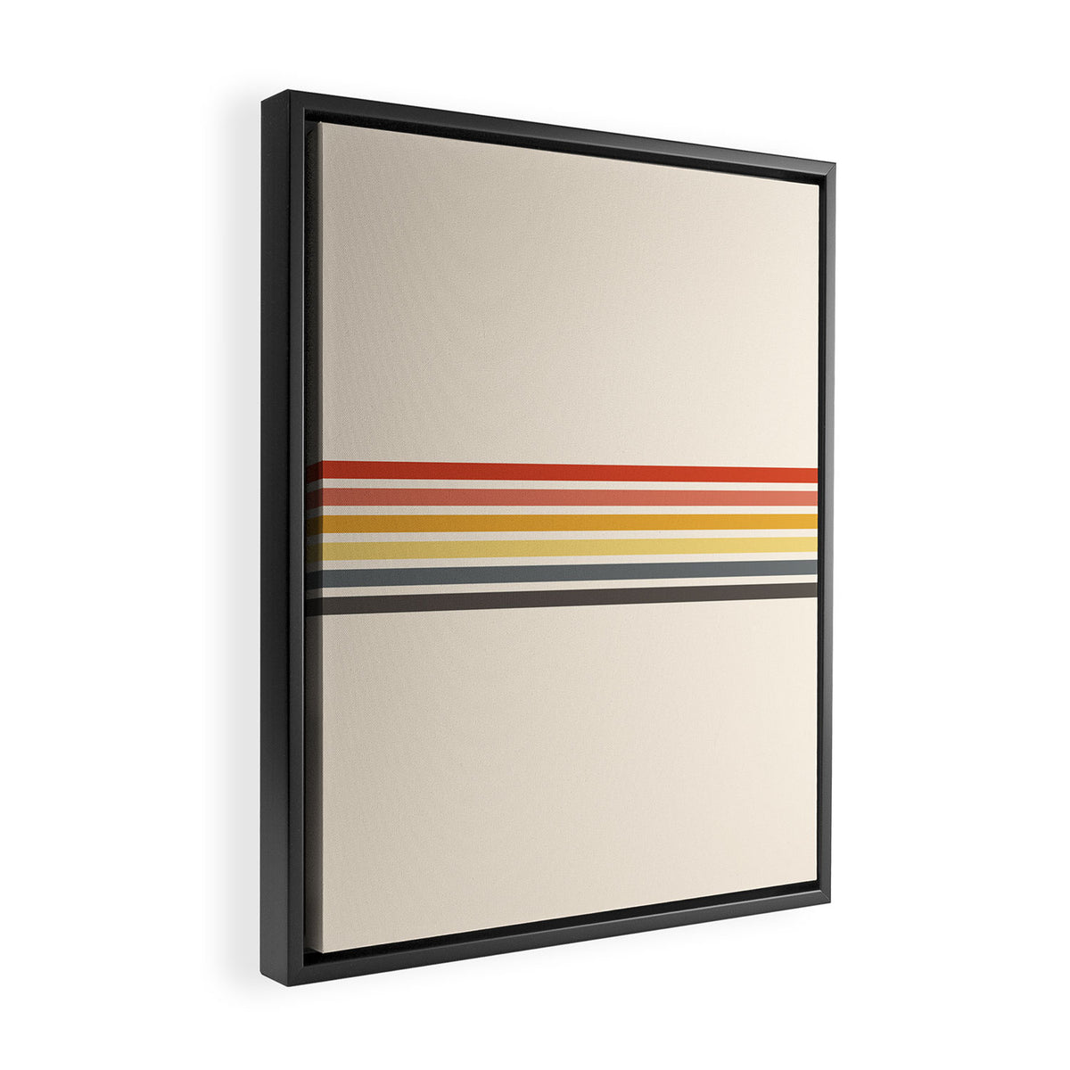 Preda - Classic Motley 70s Vintage Style Retro Stripes Framed Canvas Print Gallery Image 2