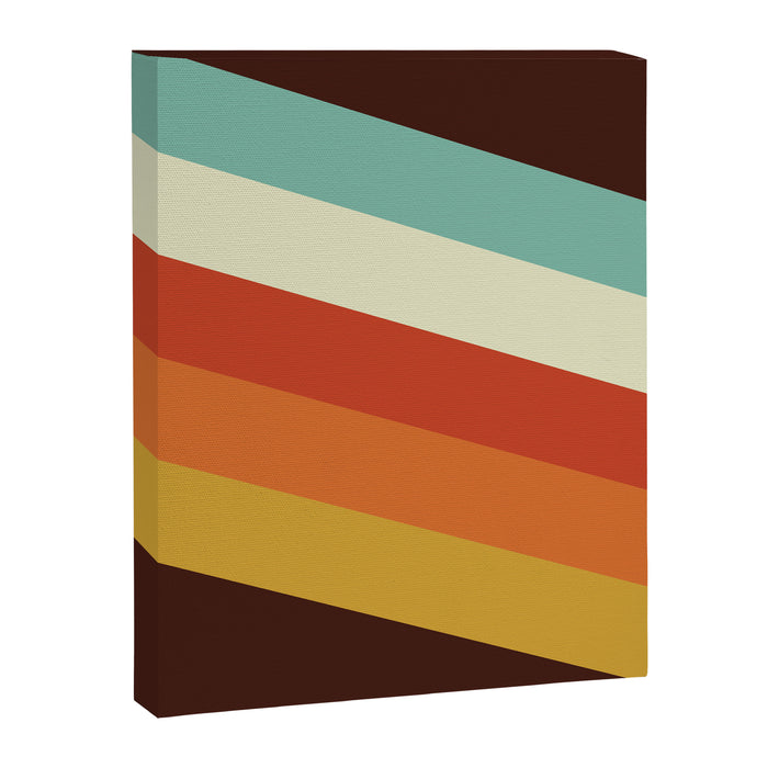 Renpet - Colorful Classic Abstract Minimal Retro 70s Style Stripes Design Canvas Print Gallery Image 1