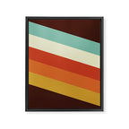 Renpet - Colorful Classic Abstract Minimal Retro 70s Style Stripes Design Framed Canvas Print Gallery Image 8