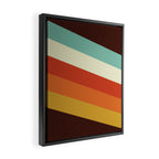 Renpet - Colorful Classic Abstract Minimal Retro 70s Style Stripes Design Framed Canvas Print Gallery Image 2