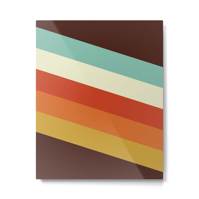 Renpet - Colorful Classic Abstract Minimal Retro 70s Style Stripes Design Metal Print Gallery Image 1