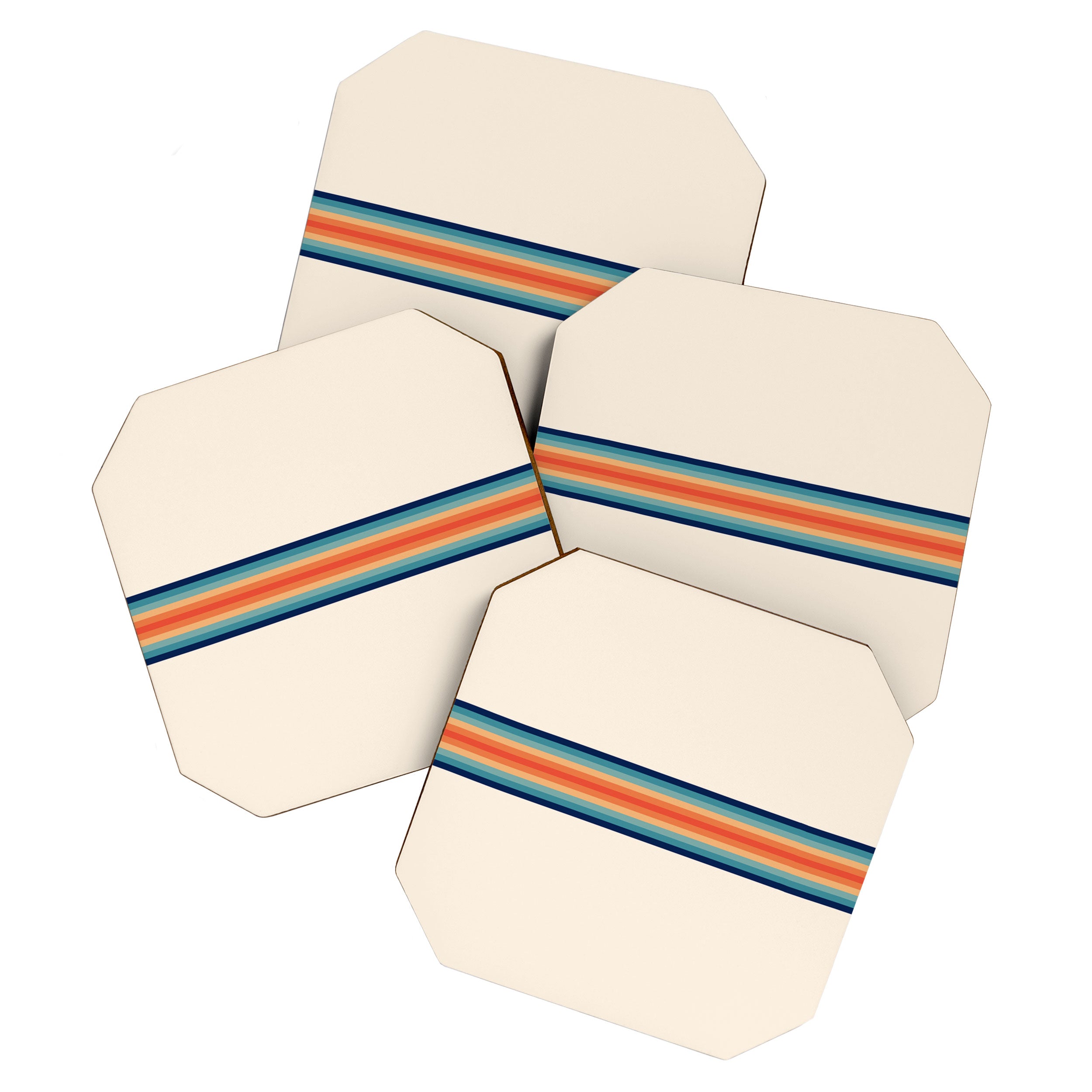 Retro 70s Vintage Summer Style Stripes - Conima Coaster Gallery Image 1