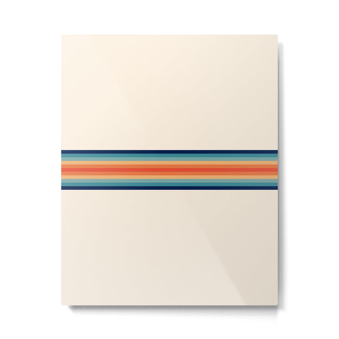 Retro 70s Vintage Summer Style Stripes - Conima Metal Print Gallery Image 1