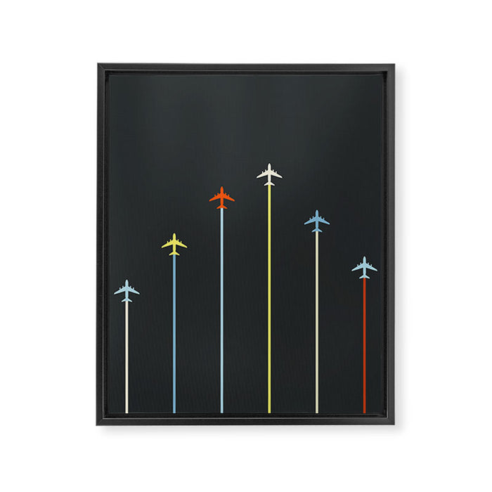 Retro Airplanes 06 Framed Canvas Print Gallery Image 1