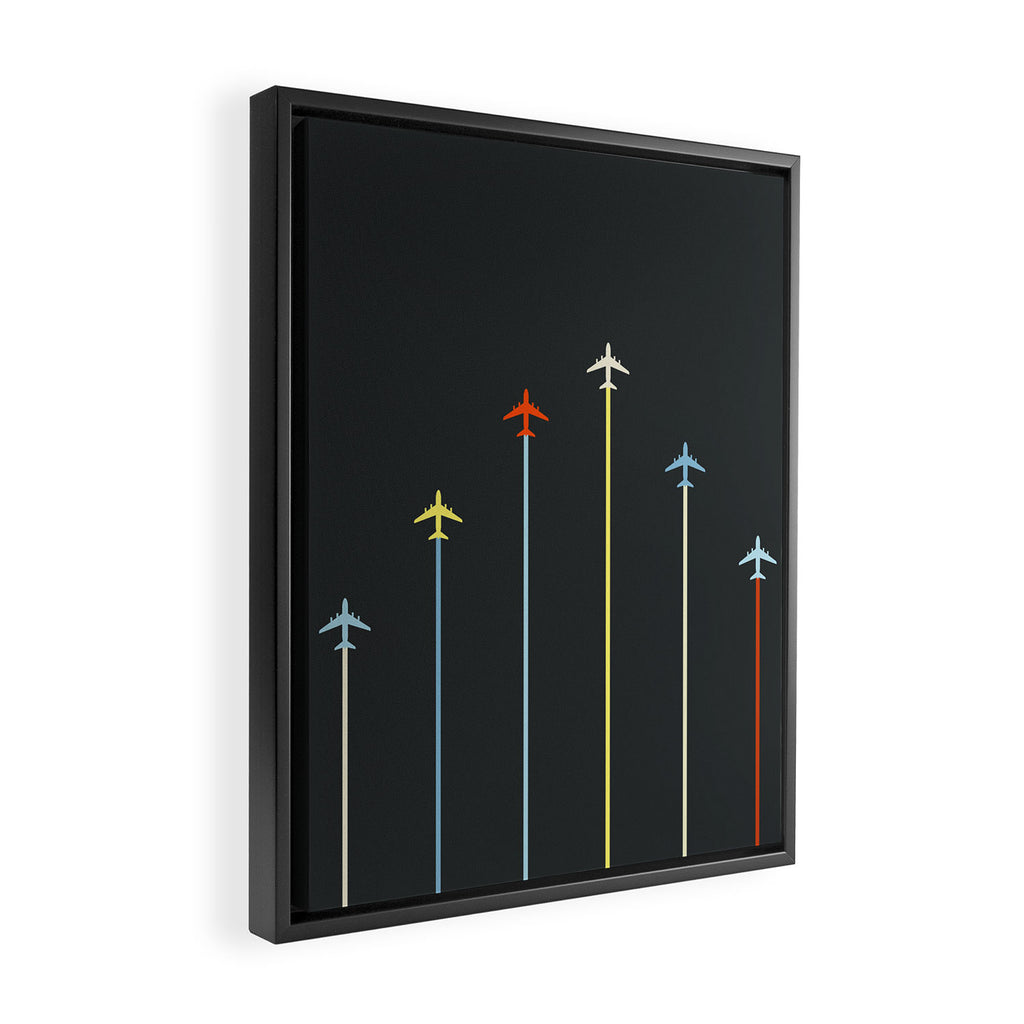 Retro Airplanes 06 Framed Canvas Print Gallery Image 2