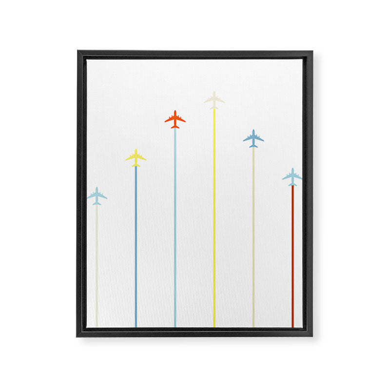 Retro Airplanes Framed Canvas Print Gallery Image 8