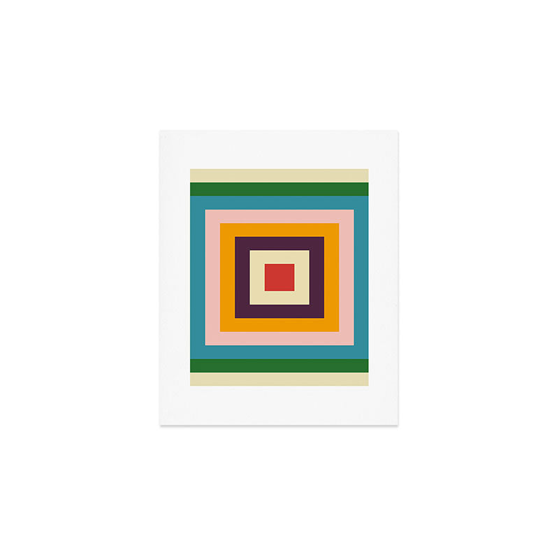 Retro Colored Square Space Art Print Gallery Image 1