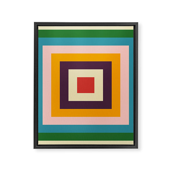 Retro Colored Square Space Framed Canvas Print Gallery Image 1
