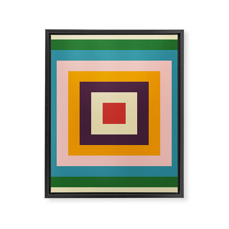 Retro Colored Square Space Framed Canvas Print Gallery Image 8