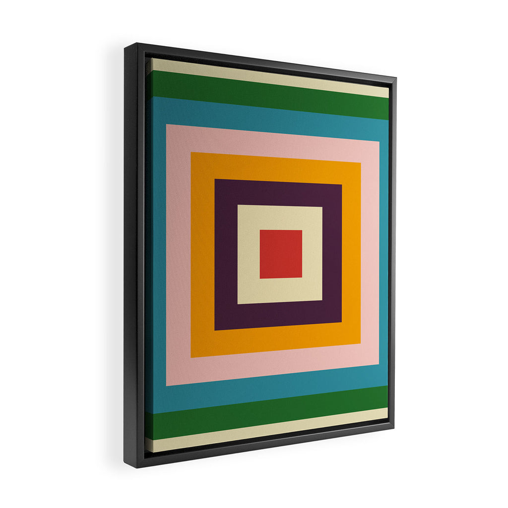Retro Colored Square Space Framed Canvas Print Gallery Image 2