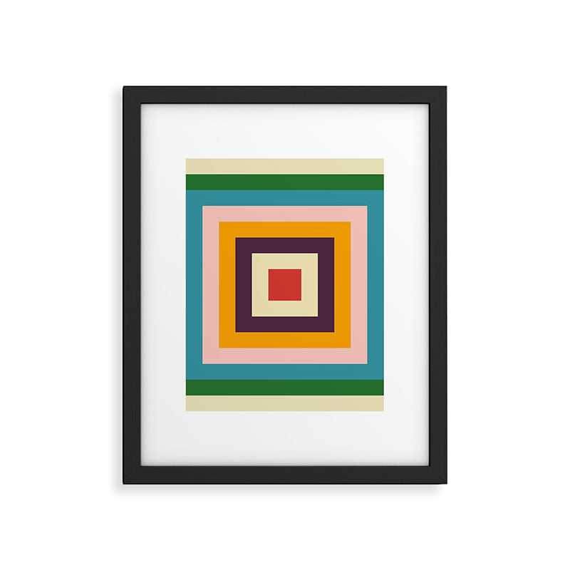 Retro Colored Square Space Framed Art Print Gallery Image 6