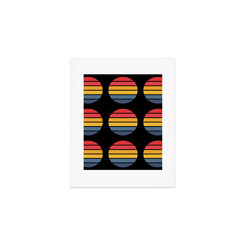 Retro Stripes Circle - Enko Art Print Gallery Image 1