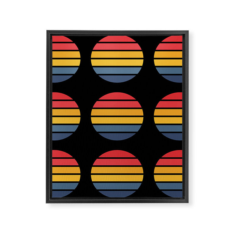 Retro Stripes Circle - Enko Framed Canvas Print Gallery Image 8