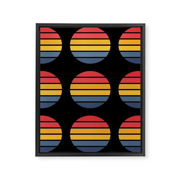 Retro Stripes Circle - Enko Framed Canvas Print Gallery Image 1