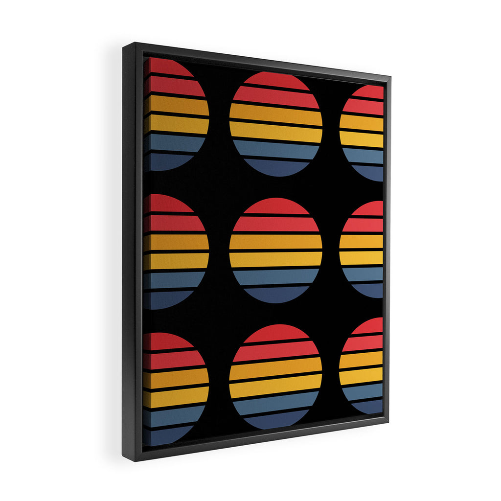 Retro Stripes Circle - Enko Framed Canvas Print Gallery Image 2