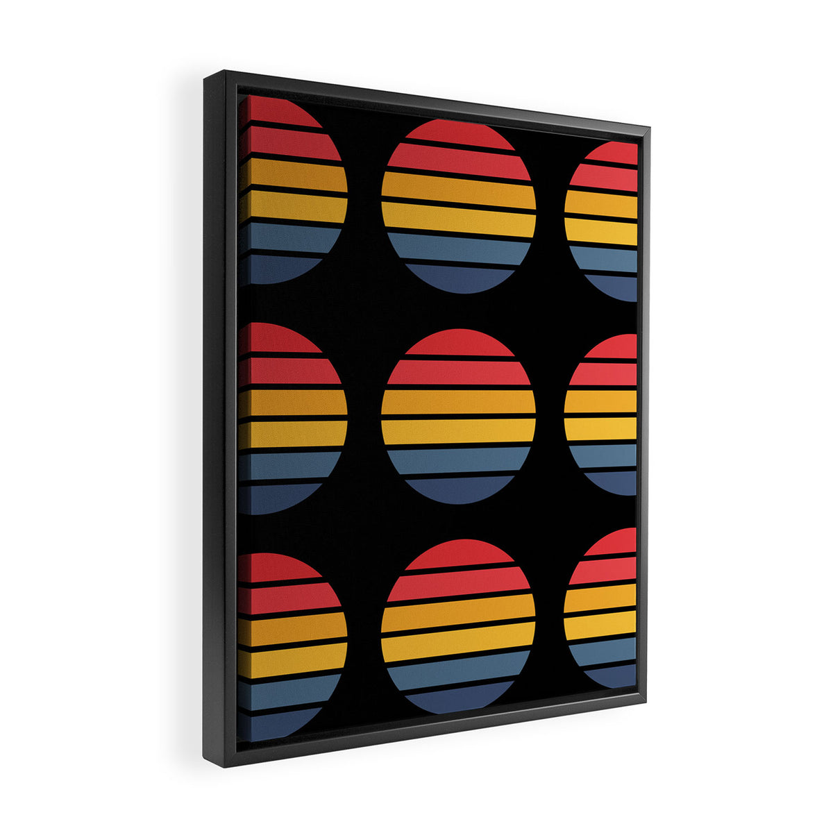 Retro Stripes Circle - Enko Framed Canvas Print Gallery Image 2
