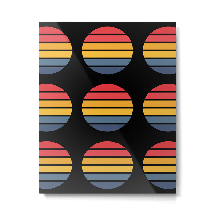 Retro Stripes Circle - Enko Metal Print Gallery Image 1