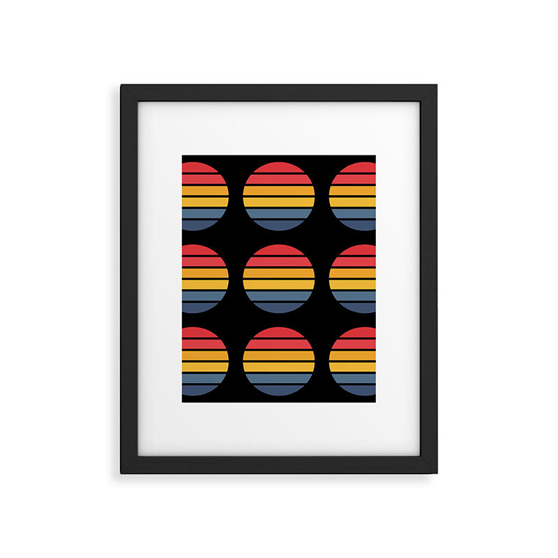 Retro Stripes Circle - Enko Framed Art Print Gallery Image 6