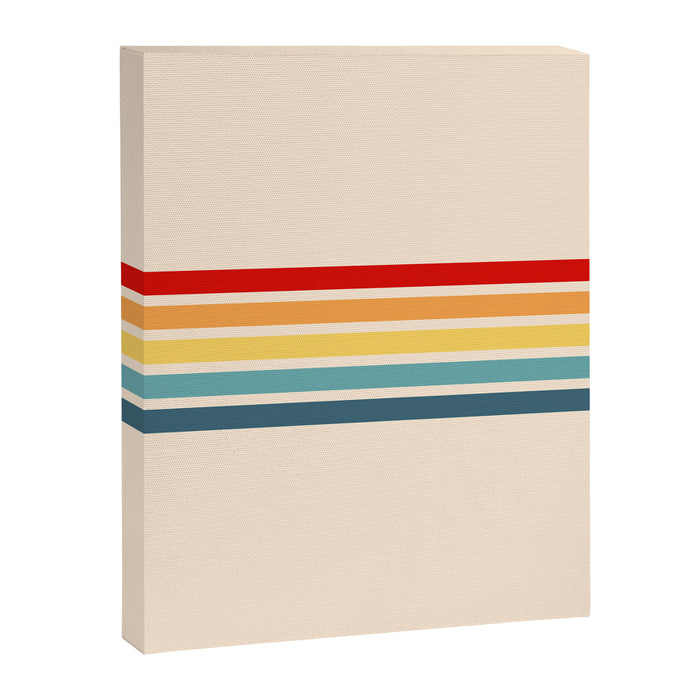 Takaakira - Classic Rainbow Retro Stripes Canvas Print Gallery Image 1