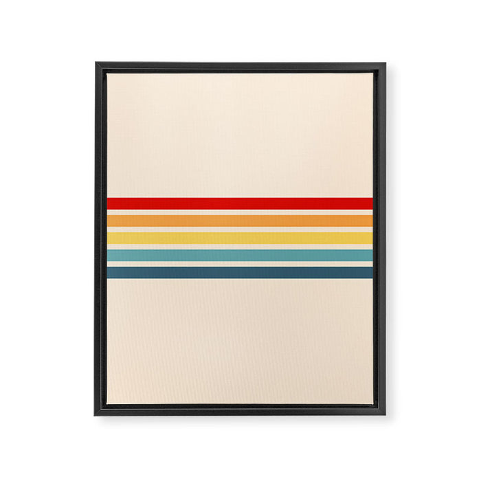 Takaakira - Classic Rainbow Retro Stripes Framed Canvas Print Gallery Image 1