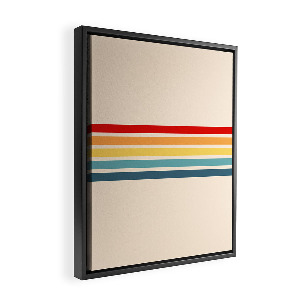 Takaakira - Classic Rainbow Retro Stripes Framed Canvas Print Gallery Image 2