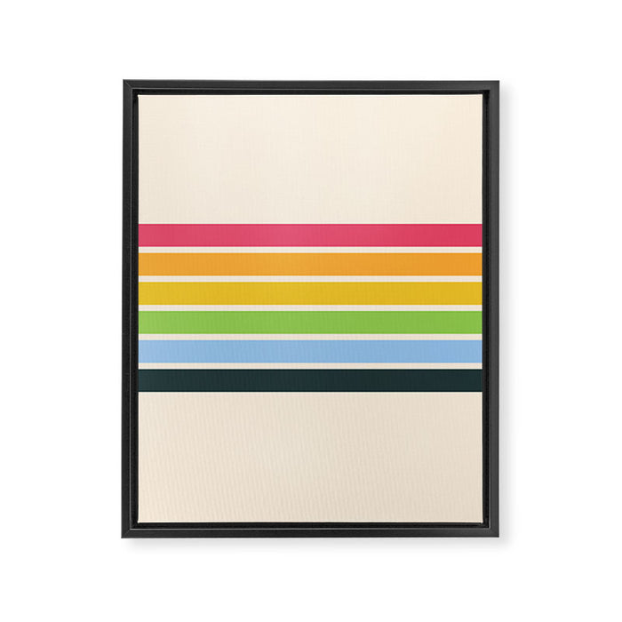 Tarama - Classic 70s Style Retro Stripes Framed Canvas Print Gallery Image 1