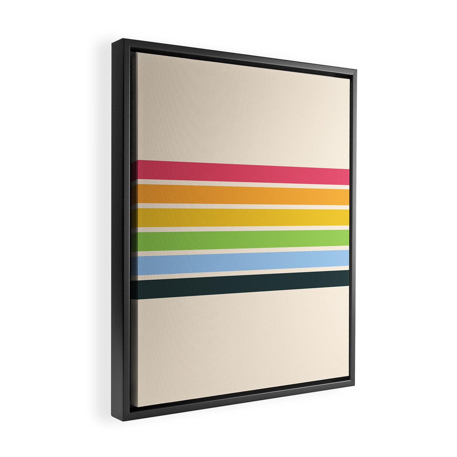 Tarama - Classic 70s Style Retro Stripes Framed Canvas Print Gallery Image 2