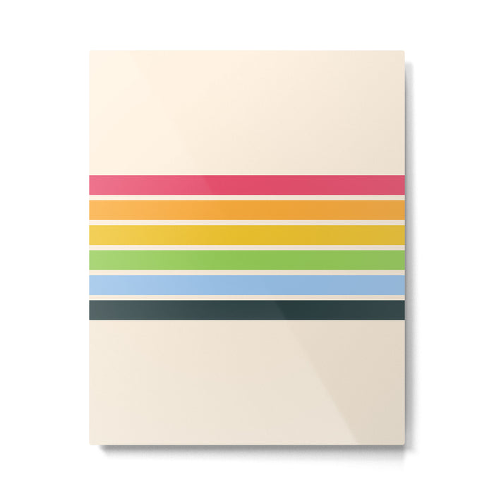 Tarama - Classic 70s Style Retro Stripes Metal Print Gallery Image 1
