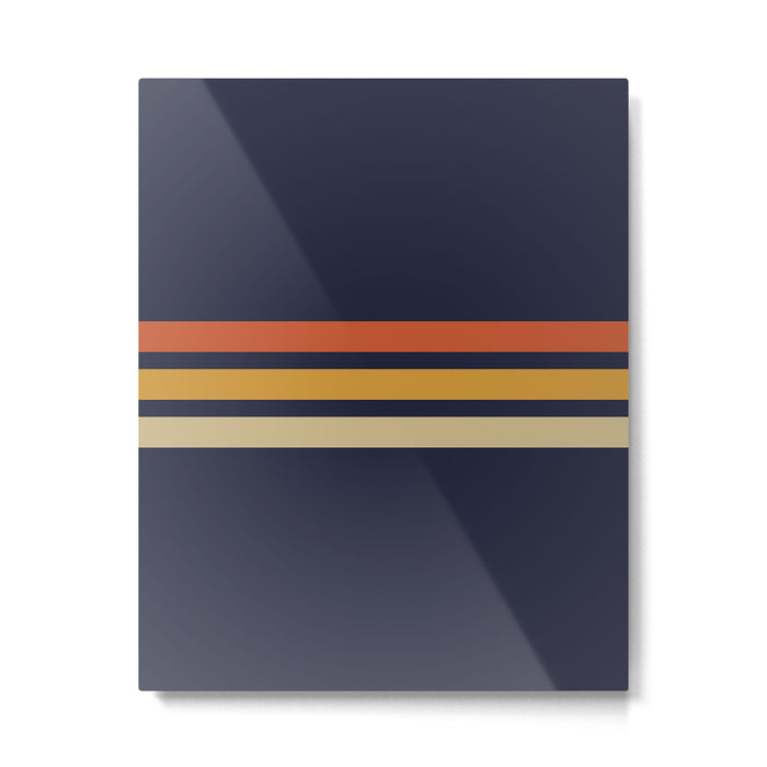 Vintage Retro Stripes Metal Print Gallery Image 1