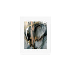 01025: a neutral abstract in gold, black, and white Art Print Gallery Image 1