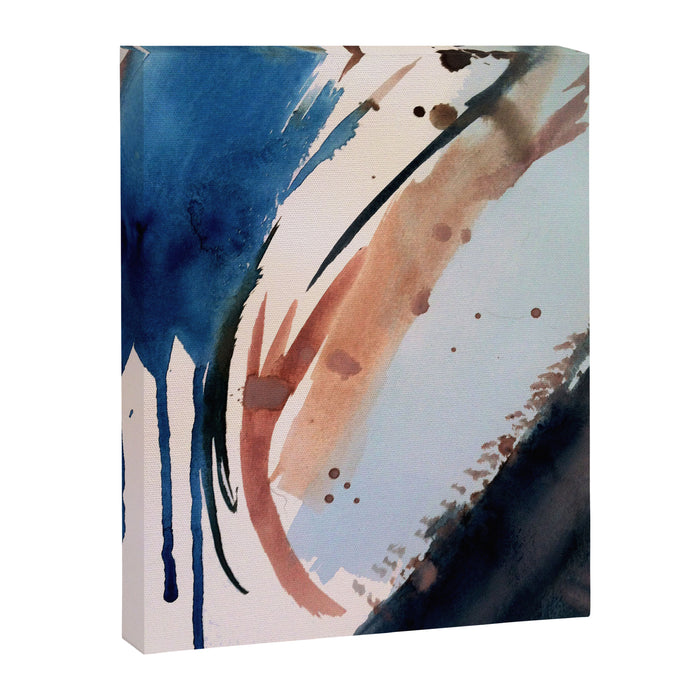 708 - a minimal mixed media abstract piece in blues, pinks, and white Canvas Print Gallery Image 1