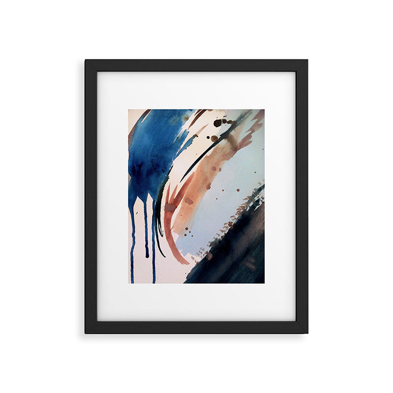 708 - a minimal mixed media abstract piece in blues, pinks, and white Framed Art Print Gallery Image 4
