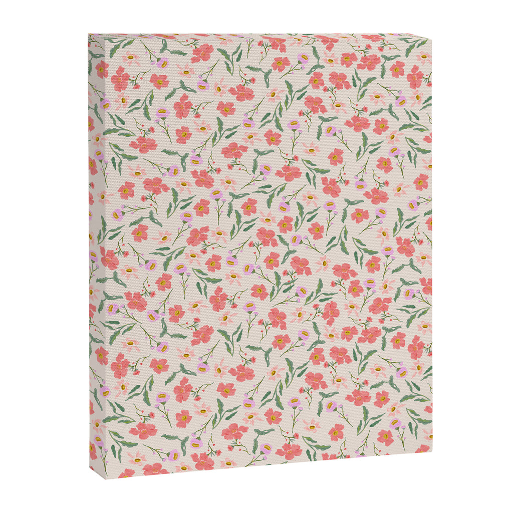 A breath of fresh air - A seamless floral pattern in pinks and reds Canvas Print Gallery Image 8