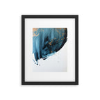 A Minimal Sapphire and Gold Abstract piece in blue white and gold by Alyssa Hamilton Art  Framed Art Print Gallery Image 5