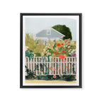A Postcard From Cozy  - mixed media Garden Illustration  Framed Canvas Print Gallery Image 8