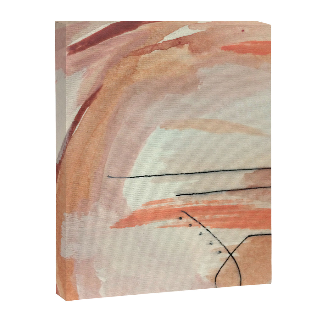 Aly [3]: minimal | pinks | white | black | mixed media | abstract | ink | watercolor | wall art Canvas Print Gallery Image 6