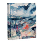 Before the Storm - an abstract acrylic and ink piece in blues, white, pink, and red Canvas Print Gallery Image 6