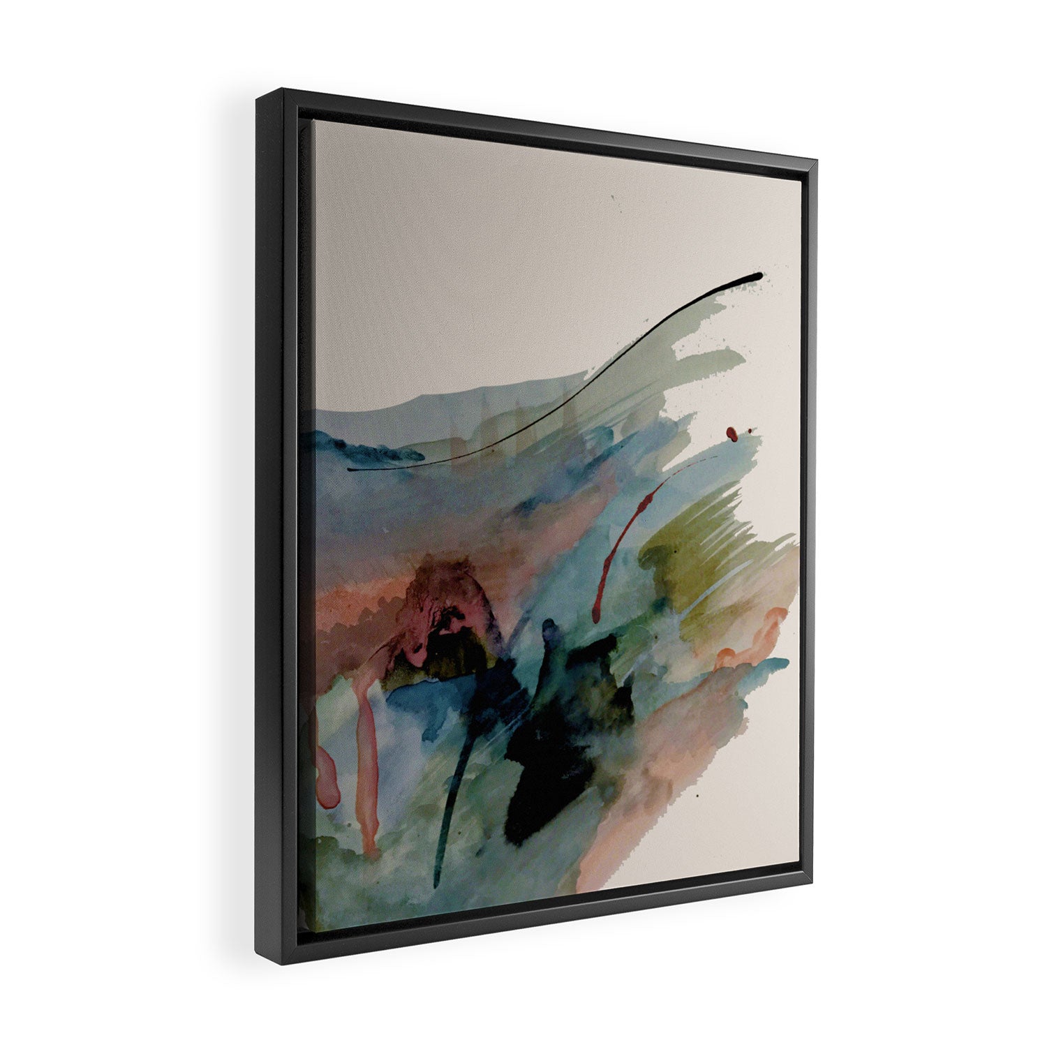 Begin again [2]: an abstract mixed media piece in a variety of colors Framed Canvas Print Gallery Image 2