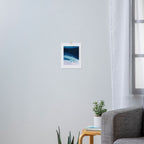Believe: a minimal, abstract painting in white and blue by Alyssa Hamilton Art  Art Print Gallery Image 3